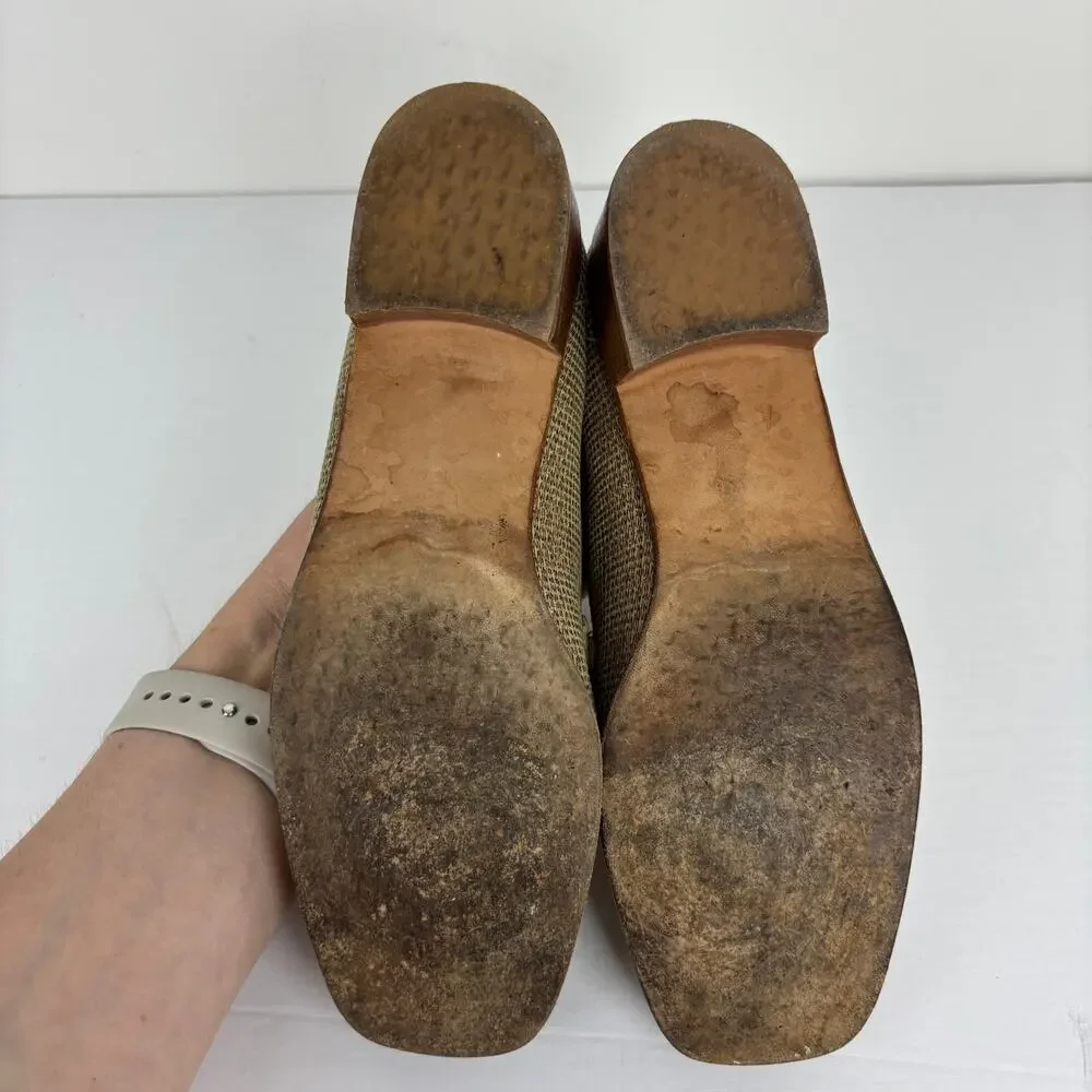 Stuart Weitzman Vintage Loafers US 7 Patent Leather Chain Detail 1.5